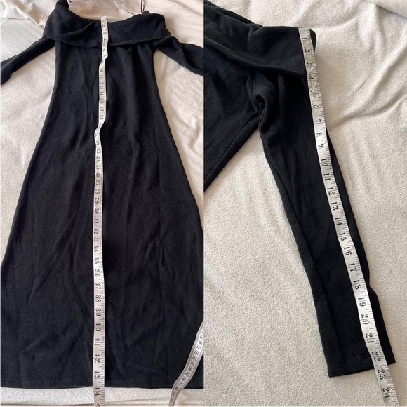 NWT ZARA Off-Shoulder Black Knit Midi Dress M - Picture 9 of 9